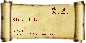 Kirs Lilla névjegykártya